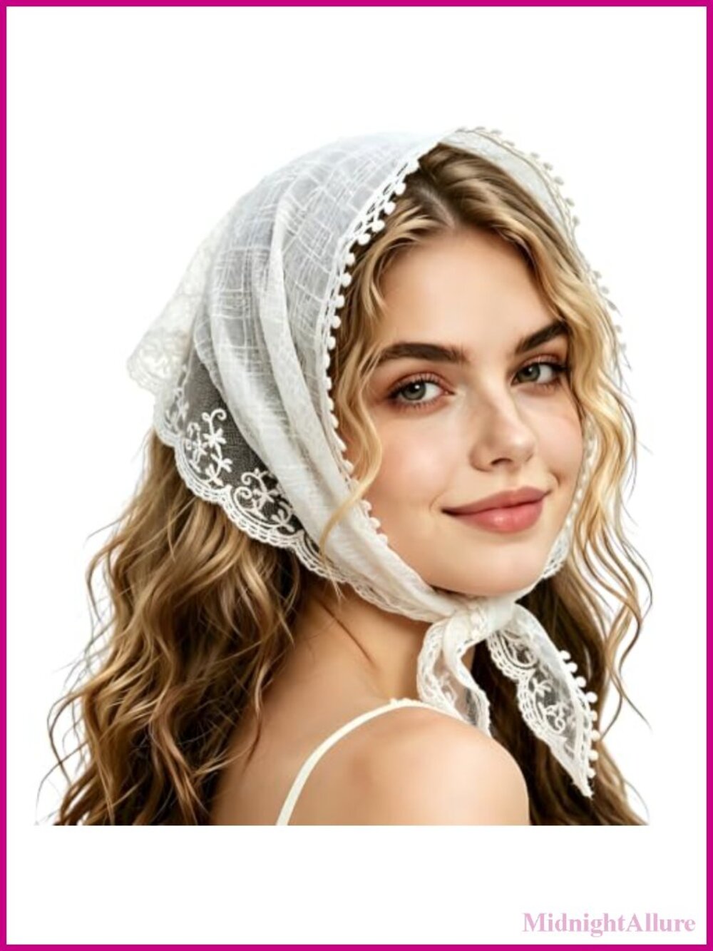 Lace Head Scarf Bandana Hollow Floral Hair Scarf Triangle Kerchief Wrap